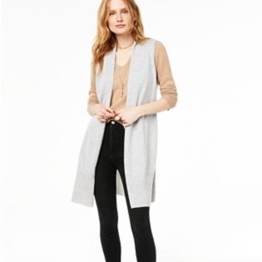 Like new Lockhart black cashmere duster long vest medium